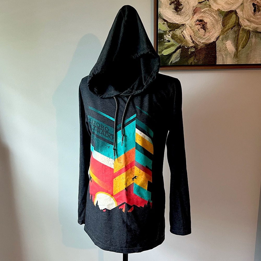 Grey Platoro Colorado Camping shirt with hood